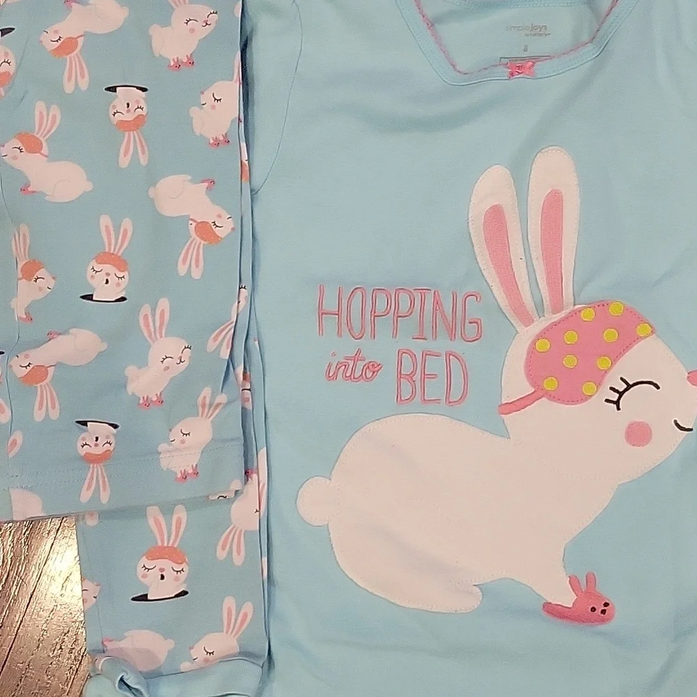 Carter's Girls Pink, Light Blue & Navy Bunny and Owl Pajama Bundle 3 Sets